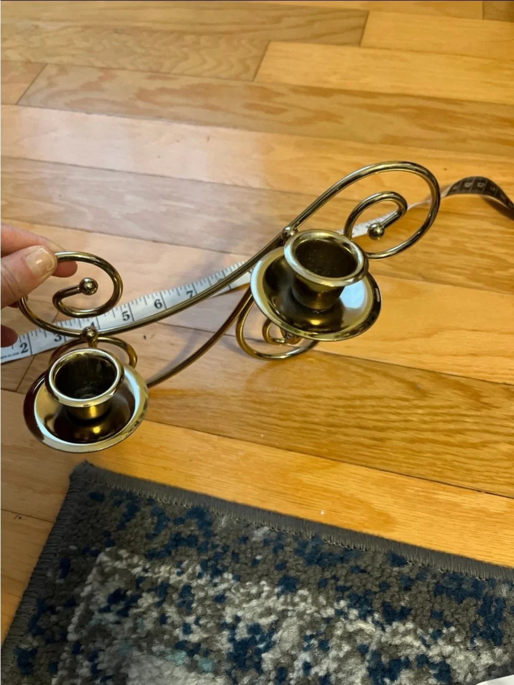 Gold Scroll Wall Candle Sconce - Elegant Double Candle Holder